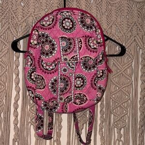 Pink Vera Bradley Patterned Quilted Backpack - Women's Fashion Bag